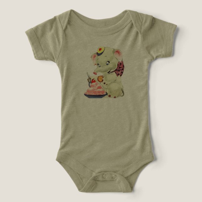 Bébé mignon Eléphant Mange (Design Recto)