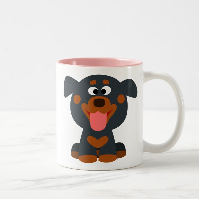 Bébé mignon en caricature Rottweiler Mug (Droit)