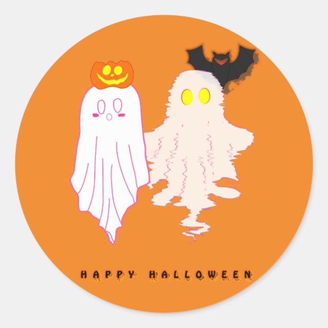 Bébé mignon Fantômes Halloween Sticker (Devant)