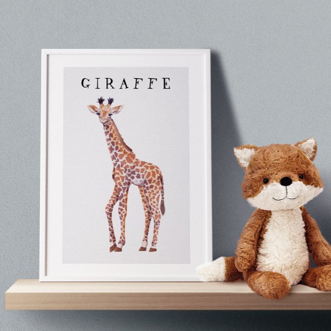 Bébé mignon Giraffe Dessin Poster pour enfants (Créateur téléchargé)