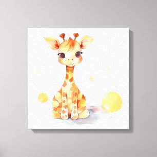 Bébé mignon Giraffe toile étirée Imprimer