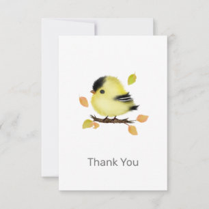 Bébé mignon Goldfinch Bird Merci Carte de note