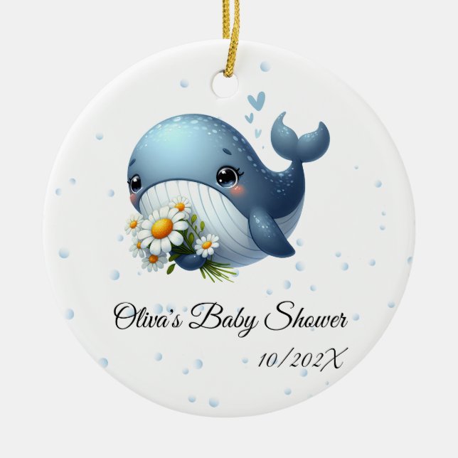 Bébé mignon ornement Baby shower baleine (Devant)
