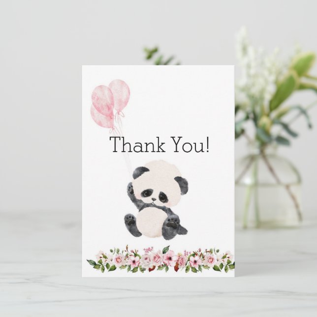 Bébé mignon Panda Carte de remerciements plat (Debout devant)