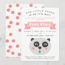 Bébé mignon Panda Ours | Invitation Baby shower