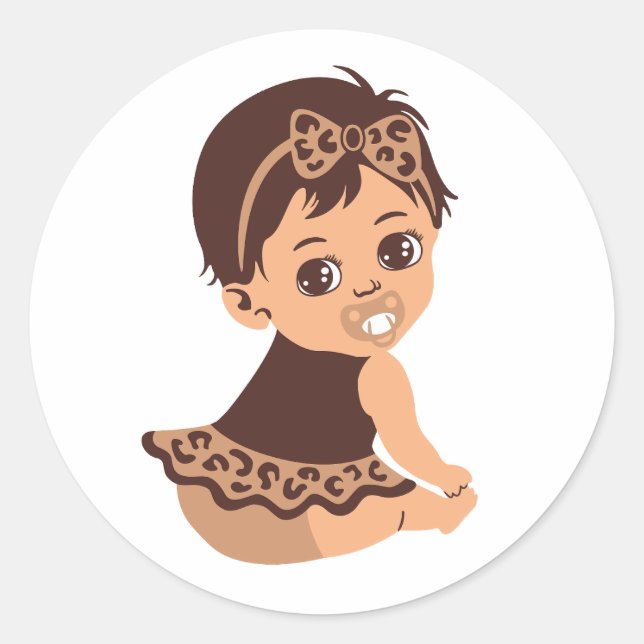 Bébé mignonne fille en Sticker en tenue Safari (Devant)
