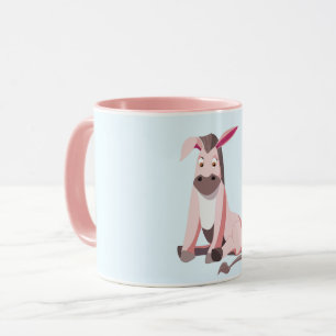 Bébé Mug rose âne - Votre couleur - Texte
