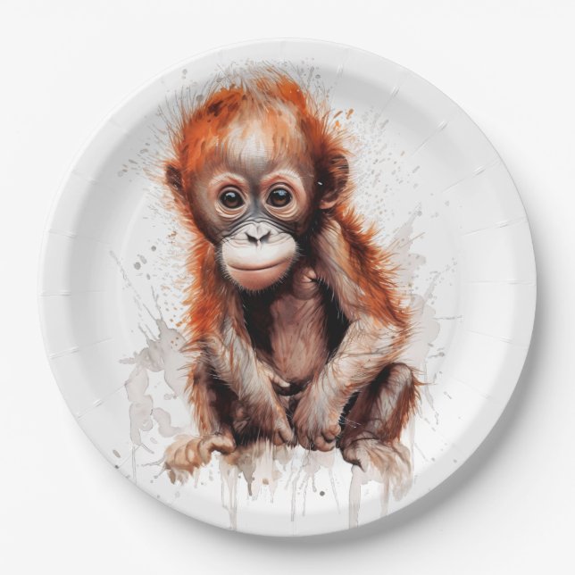 Bebé Orangután Pappteller (Vorderseite)