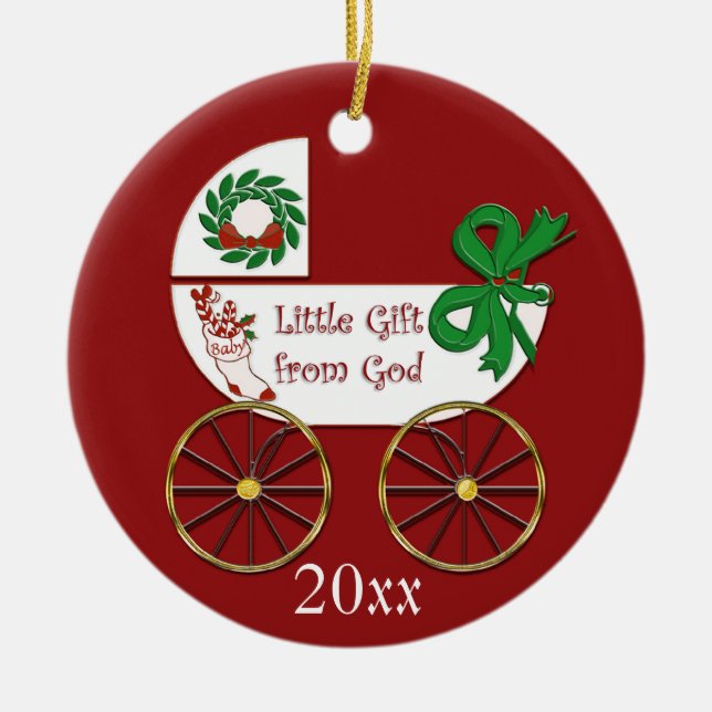 Bébé ornement de Noël Petit cadeau de Dieu (Devant)