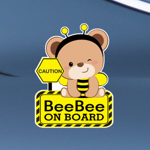 Bébé Ours Bee Costume Bébé À Bord Sticker Voiture
