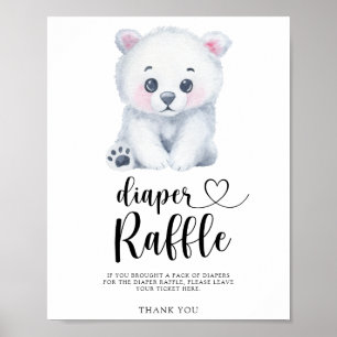 Bébé ours polaire - affiche de tirage au sort de c