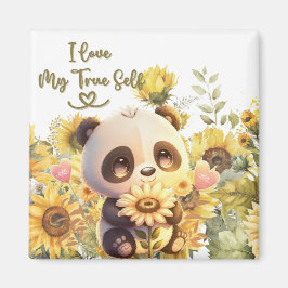 Bébé Panda avec Magnet Aimant Tournesol