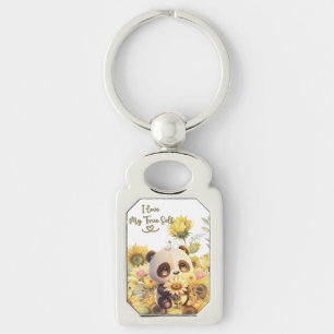 Bébé Panda Avec Porte-Clés Métal Tournesol