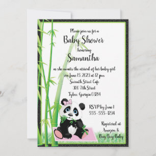 Bébé Panda Pink Invitation