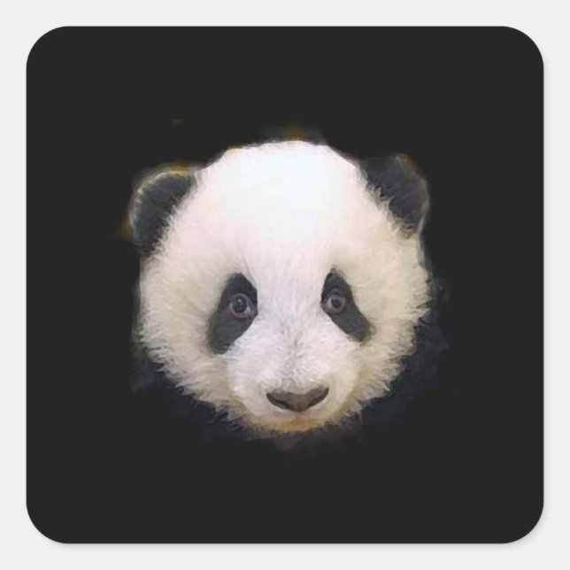 Bébé Panda Sticker - Stickers Carré (Devant)