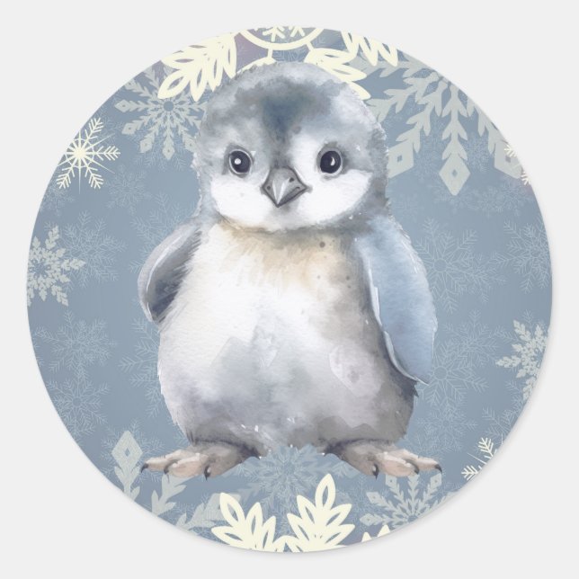 Bébé Penguin Stickers Flocon de neige (Devant)