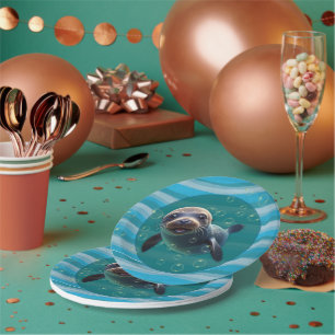 Bébé Phoque Assiette En Carton