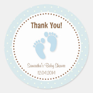 Bébé pieds Baby shower Sticker Pastel Blue