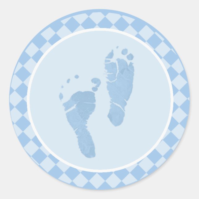Bébé Pieds Bleu Enveloppe Stickers (Devant)