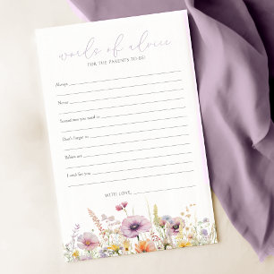 Bébé pourpre En Fleur Fleur sauvage Carte conseil 