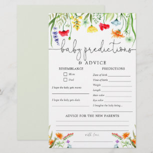 Bébé prédictions carte conseil fleurs sauvages de 