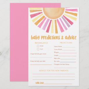 Bébé prédictions carte conseil sunshine girl boho