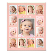 Bébé première année Blush Keepsaké photo Collage