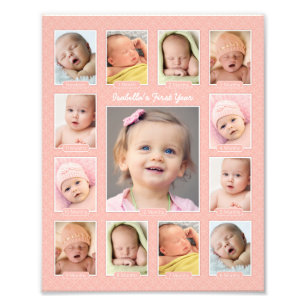 Bébé première année Blush Keepsaké photo Collage