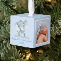 Bébé Première aquarelle de Noël Elephant Photo