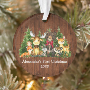 Bébé Première forêt de Noël Animaux Bois Bois