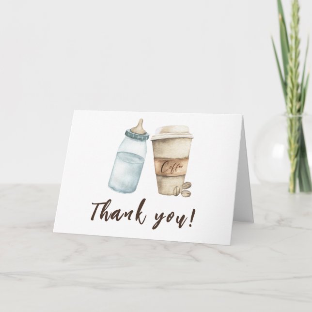Bébé prépare une bouteille de café Merci (Devant)