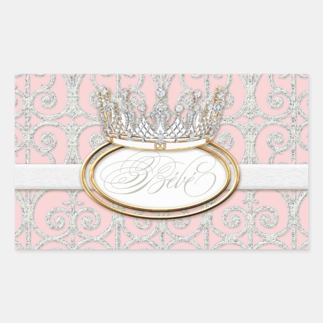 Bébé Princess Crown, Sticker Baby shower fille (Devant)
