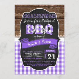 Bébé Q Baby shower Invitation pour fille - Violet
