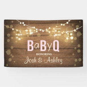 Bébé Q Coed BBQ Baby shower Arrière-plan Bannière 