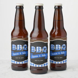 Bébé Q Étiquette bouteille de bière - Bleu