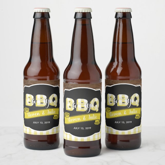 Bébé Q Étiquette bouteille de bière - Jaune (Bouteilles)