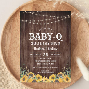 Bébé-Q Jaune BBQ Baby shower de couple Invitation