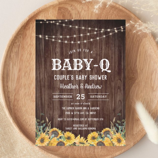 Bébé-Q Jaune BBQ Baby shower de couple Invitation (Créateur téléchargé)