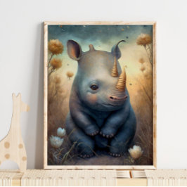 Bébé Rhinocéros Africain | Impression murale Rhino