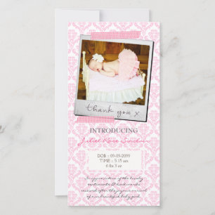 Bébé rose Damas En vichy Merci