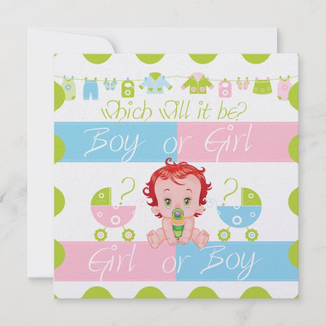 Bébé rose et bleu Genre Reveal Party Invitation (Devant)