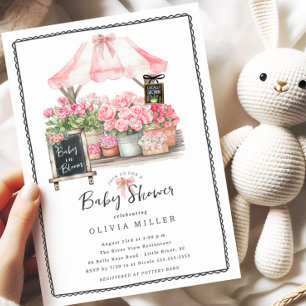 Bébé rose Fleur Douche Invitation