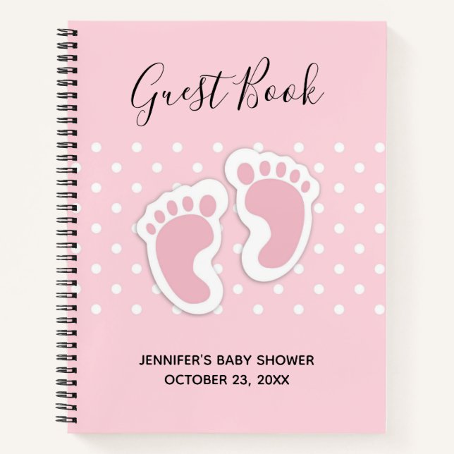 Bébé rose mignonne Fille Empreintes Douche Livre d (Devant)
