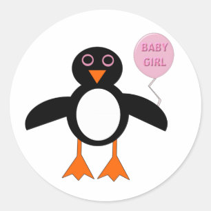 Bébé rose mignonne Stickers Penguin fille