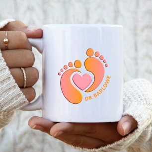 Bébé rose orange pieds coeur Mug