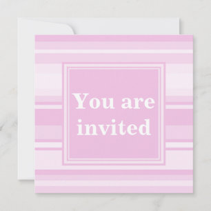 Bébé rose rayures invitation