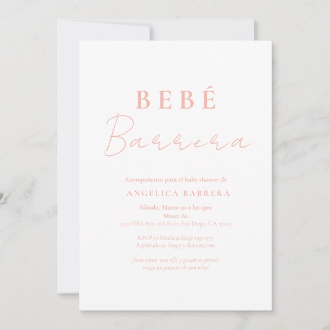 Bebe Rosita Invitación Baby Shower Einladung (Vorderseite)