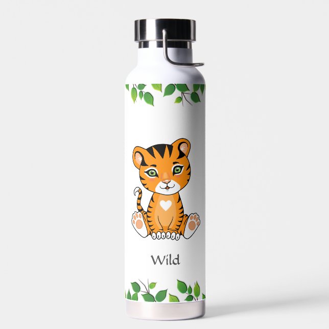 Bébé sauvage mignonne tigre sur bouteille d'eau bl (Gauche)