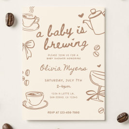 Bébé se prépare Invitation à la Baby Shower : Café