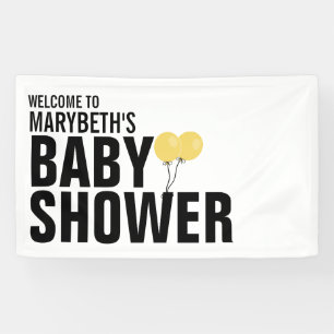 Bébé simple Banderole Baby shower de ballon jaune